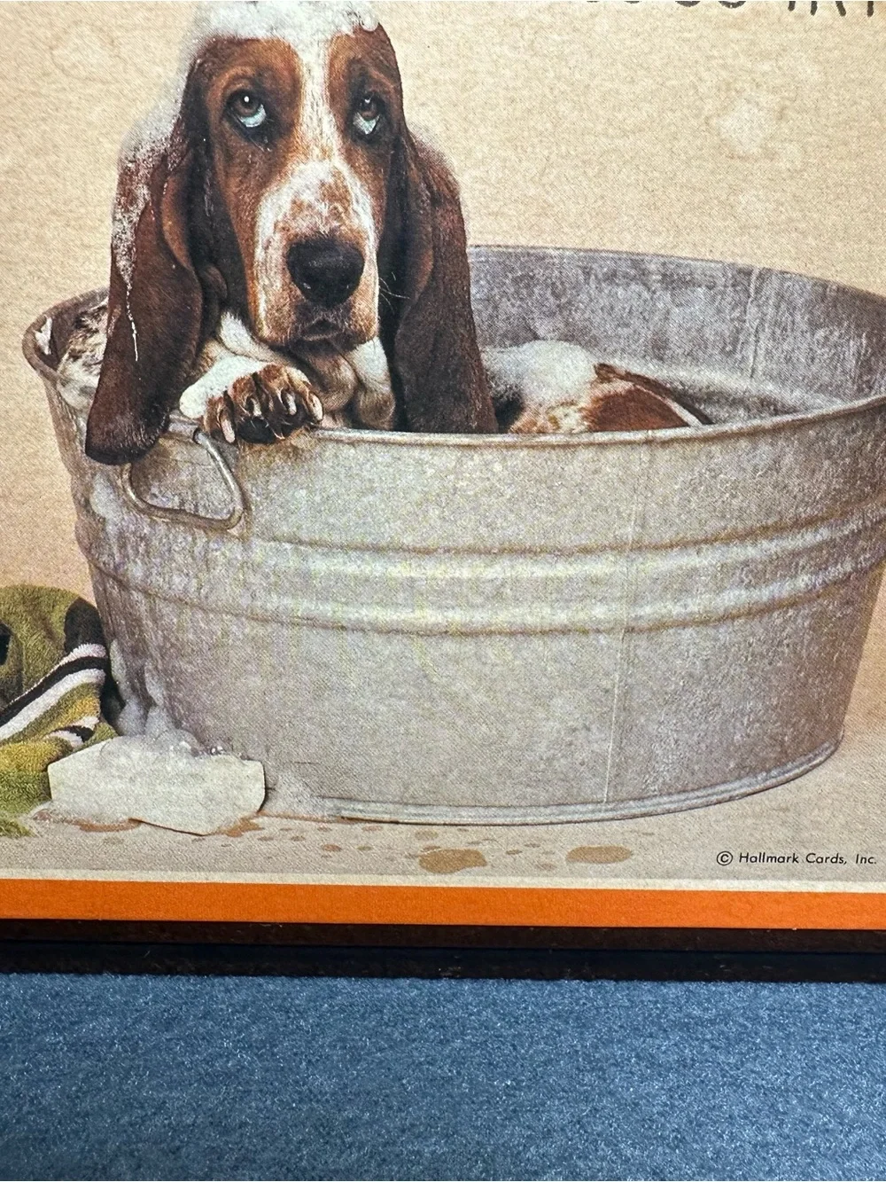 1970/80s Dog Sentiment Wall Art Wooden Plaque - Orange & Brown